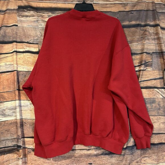 Vintage Pro Spirit XXXL Blank Red Crewneck Sweatshirt Mens Heavyweight USA 90s - Picture 5 of 8